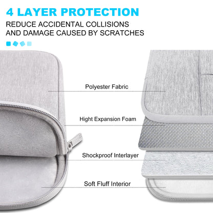 Lacdo Laptop Sleeve Case for 16 inch MacBook Pro M5 Pro/Max A3428 A3429 (2026), M4/M3/M2/M1 A3403 A3186 A2991 A2780 A2485 A2141 | 15 inch Microsoft Surface Laptop 7th Copilot+PC Computer Bag, Gray