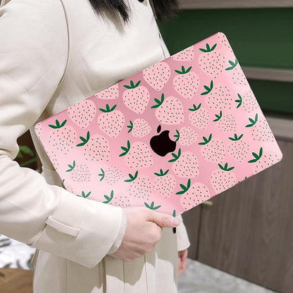 MEEgoodo Case for M4/M3/M2 MacBook Air 13.6 inch Case 2025 2024 2022, Fit Model A3240/A3113/A2681, Laptop Hard Shell with Keyboard Cover Compatible with MacBook Air 13 inch, Minimalist Strawberry
