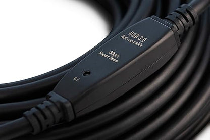 50 Feet Active USB Extension Cable 3.0 Male to Female with 2 Extension chipsets Signal Booster - Active Extension/Repeater Cord 15 Meters / 50 Feet (AC Power Supply Included)