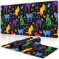 Colorful Cats and Butterflies Desk Mat,Large Watercolor Kittens Butterfly Gaming Keyboard Mouse Pad,Non-Slip Rubber Base Desk Pad Thick Stitched Edges Waterproof Mousepad Mouse Mat 31.5"x11.8"