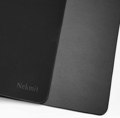 Nekmit Leather Desk Blotter Pad 24 x 14 Inches, Flat, Non-Slip, Waterproof, Black