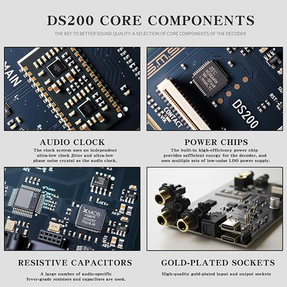SMSL DS200 Headphone Amp DAC Bluetooth 5.1 Dual CS43131 Chip DAC Amp 3.5mm/4.4mm Balanced HP MQA/MQA-CD Full Decoder XMOS XU-316 32bit/768kHz DSD256 USB/Optical/Coaxial Input for PC Home Audio DAC