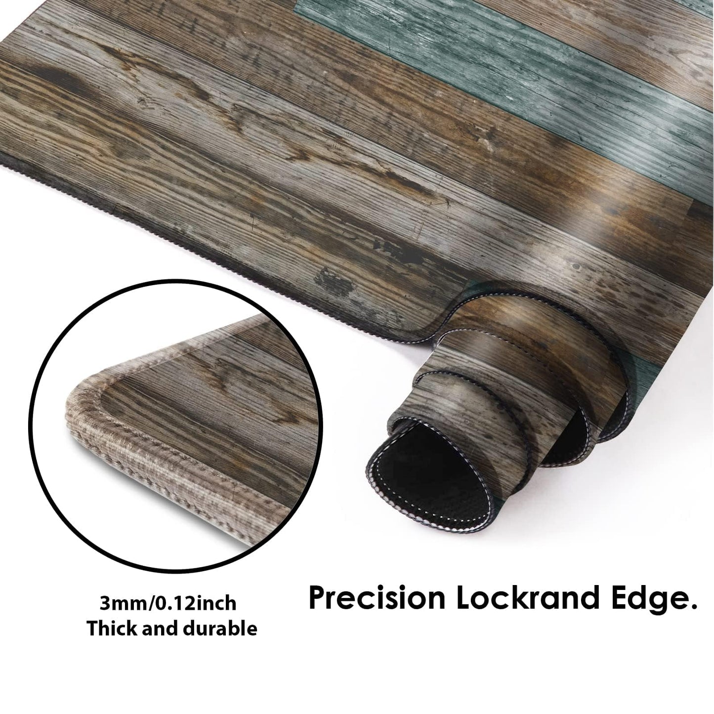Galdas Gaming Mouse Pad Vintage Wood Grain Pattern XXL XL Large Mouse Pad Mat Long Extended Mousepad Desk Pad Non-Slip Rubber Mice Pads Stitched Edges Thin Pad (31.5x11.8x0.12Inch)
