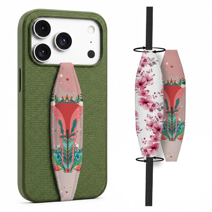 Switchbands Animal Print Phone Grip Strap – Reversible Elastic Strap, Drop Protection, Adhesive-Free, Arthritis Friendly, Wireless Charging Compatible, Universal Fit – Leopard & Pink Tie dye