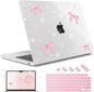 May Chen for MacBook Air 13.6 inch Case A3240 M4 A3113 M3 A2681 M2 with Retina Dispaly, 2025 2024 2023 2022 Release, Plastic Hard Shell Case with Screen Protector & Keyboard Cover, Snowflake Bow
