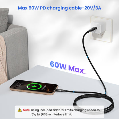 Elebase for Samsung Galaxy Z Fold Flip 7 USB C Charging Cord 6.6FT with Adapter,Type C 60W PD Fast Charger Cable for Z Fold Flip 7 6 5 5G,S25,A56 A55 A54 A36 A26 A16,Tab S11 S10 9 A9 A8 Lite,Note 20