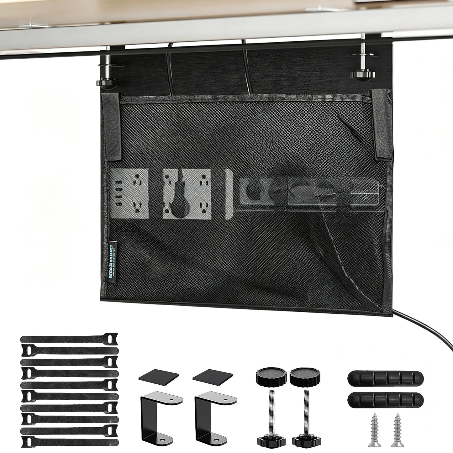 Under Desk Privacy Panel and Cable Management, 24" Felt Modesty Panel Kit