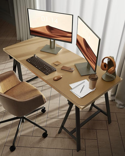 YSAGi Leather Desk Protector, Office Mat, Large Mouse Mat, Non-Slip PU Leather Blotter, Laptop Desk Mat, Waterproof Writing Pad for Office and Home (Latte, 47.2" x 23.21")