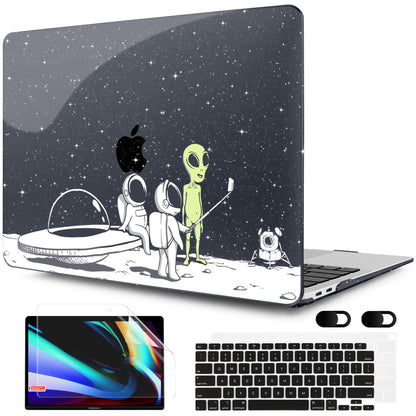 MEEgoodo for MacBook Air 13 inch Case 2021 2020 2019 2018 Released A2337 M1 A2179 A1932 with Touch ID, Plastic Hard Shell & Keyboard Cover Compatible with MacBook Air 13.3, Astronauts & Alien