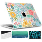 TWOLSKOO for MacBook Air 15 inch Case 2026 2025 2024 2023 Release M5 A3448 M4 A3241 M3 A3114 M2 A2941, Plastic Hard Shell & Screen Protector & Keyboard Cover & Trackpad Film, Abstract Flower