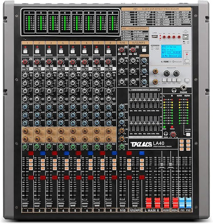 Professional Audio Mixer, 12 Channel Sound Board Mixing Console, Dual DSP Reverb Studio Mixer Board, Dual 7-Band EQ, 48V Phantom Power, 4 Group Stereo Output Input, PAD