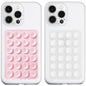 LvShuLiangPin Anteel 2 Pack Silicone Suction Phone Case Mount, Silicon Adhesive Phone Grip for Smartphones, Hands-Free Mirror Shower Phone Holder for Selfies, Tiktok Videos (LightPink&White)