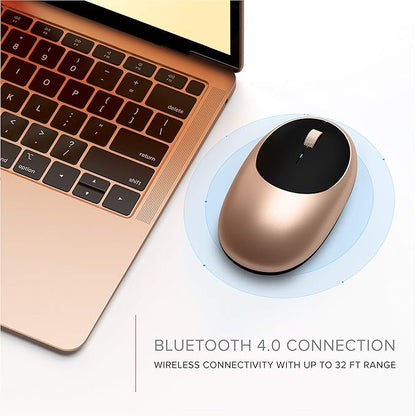 Satechi M1 Wireless Bluetooth Mouse, USB-C Rechargeable, Compact & Portable, for MacBook Air/Pro/Neo, iPad Air/Pro, iPad mini, Mac mini, iMac & Windows - Gold