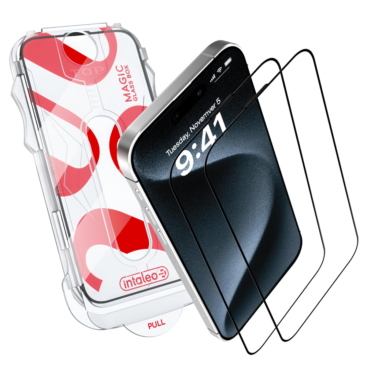 Intaleo Screen Protector for iPhone 16 Pro Max – MagicBox Tempered Glass Screen Protector iPhone 16 Pro Max (2 Pcs) Edge-to-Edge Protection with 2 Applicators, 9H Hardness, Oleophobic Coating