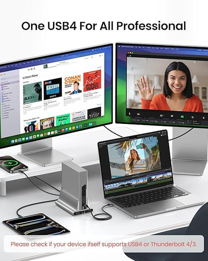 Silkland USB 4 for Long Thunderbolt 4 Cable 10FT/3M, 40Gbps Data Transfer, Supports 8K/5K@60Hz, 240W Charging PD 3.1,USB C Monitor Cable Compatible for Thunderbolt 3, Macbook, Monitor, Docking,SSD,XPS