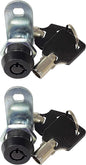 Admiral Locks Tubular Cam Lock, Keyed Alike Removable Key RV Compartment Storage Lock Cabinet Locks (Black Pack of 2, 5/8" 90°)