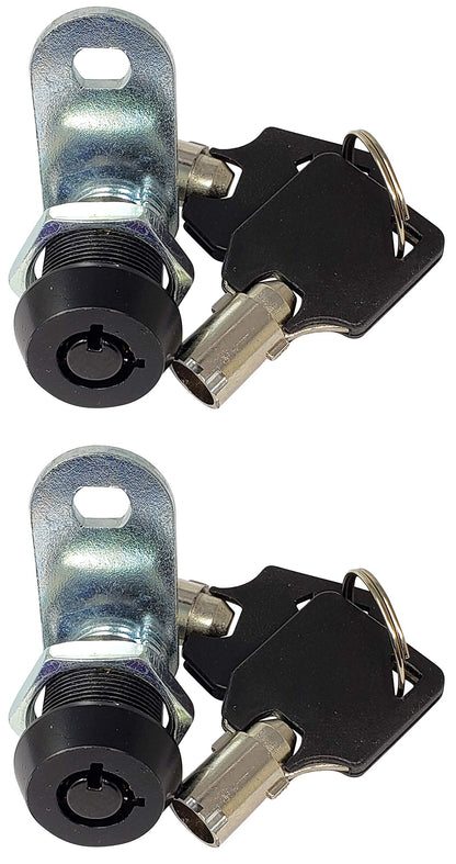 5/8" Tubular Cam Lock (2 Pack-90° Black) RV, Toolbox, Cabinet Replacement