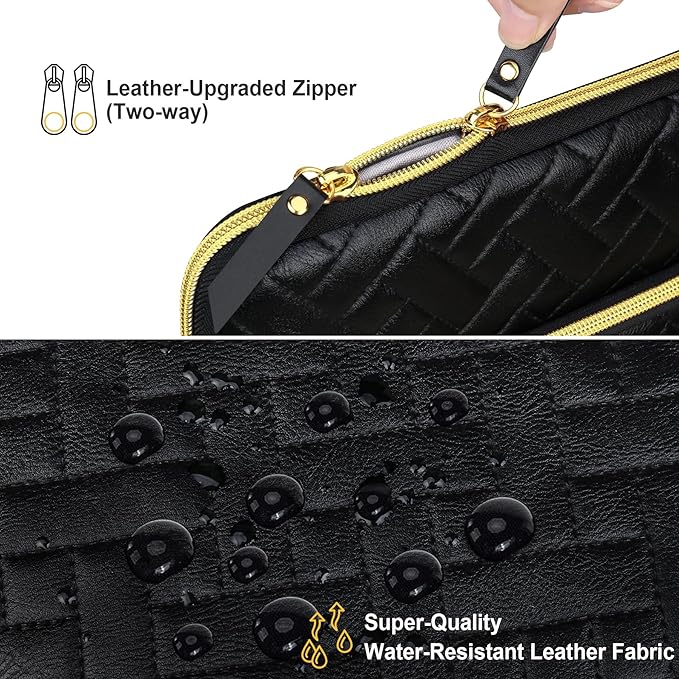 Lacdo 15-15.6 Inch Laptop Sleeve Case for Acer HP Dell ASUS Laptop, Acer Aspire 15, HP Pavilion/Envy 15, Dell Inspiron/Latitude 15, ThinkPad/IdeaPad 15, ASUS Vivobook 15 Computer Bag, Elegant Black