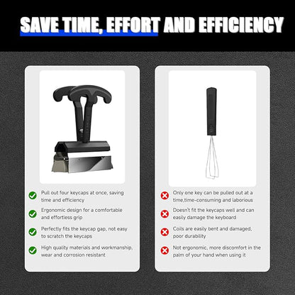 KEMOVE P11 4-Key Keycap Puller - Custom Gaming Mechanical Keyboard Cleaning and Removal Tool, Made with PC and 420 High-Carbon Stainless Steel, Suitable for Standard Layout Keyboards(Black)