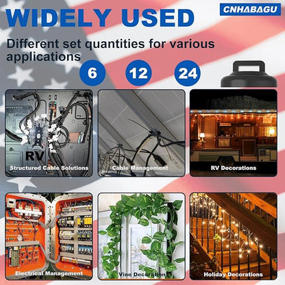 Magnet Zip Tie Mount Magnetic Zip Ties Mount Clips Base Holder Strong Multipurpose Wire Cable Holder Mount Wire Clips Management for Home Office Marine Electrical Wiring (6 Pcs, D19 Small)