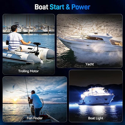 12V 100Ah Bluetooth LiFePO4 Battery, [Cranking &Deep Cycle] Lithium Battery with Self-Heating, Built-in 200A BMS, Perfect for Trolling Motor, RV, Marine, Boat(3 Pack)