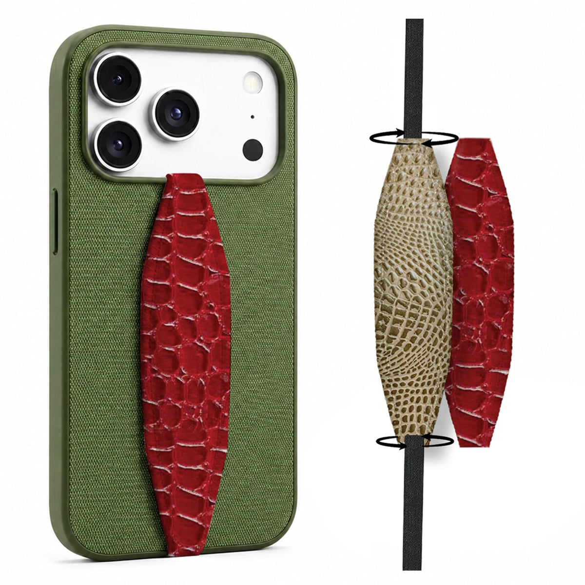 Switchbands Animal Print Phone Grip Strap – Reversible Elastic Strap, Drop Protection, Adhesive-Free, Arthritis Friendly, Wireless Charging Compatible, Universal Fit – Leopard & Pink Tie dye