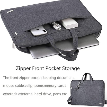 Voova Laptop Bag 13 14 Inch, Waterproof Computer Sleeve Carrying Case with Shoulder Straps & Handle Compatible with Macbook Air 13 M2/M3/M4, MacBook Pro 13/14, HP Dell Lenovo Chromebook 14, Grey