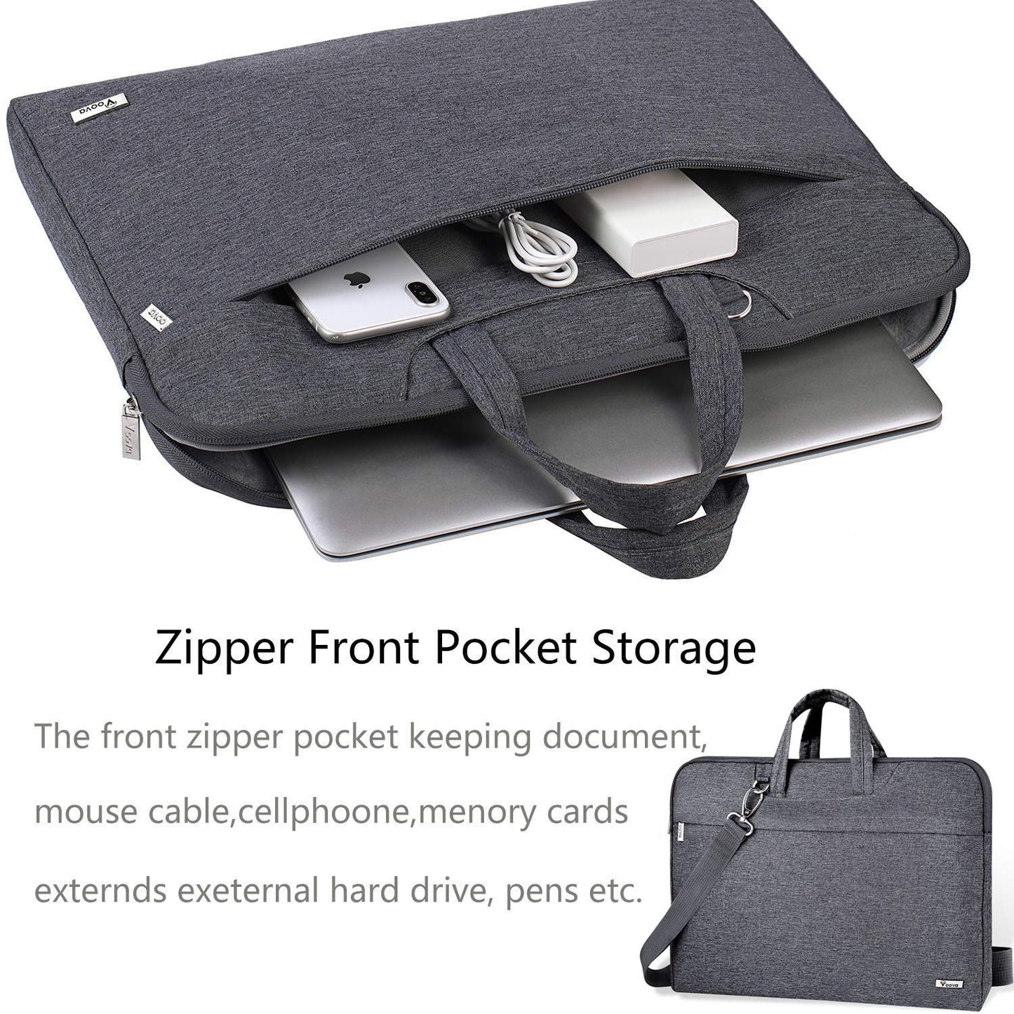Voova 13.3-13 Inch Laptop Sleeve with Handle, MacBook Sleeve, Gray