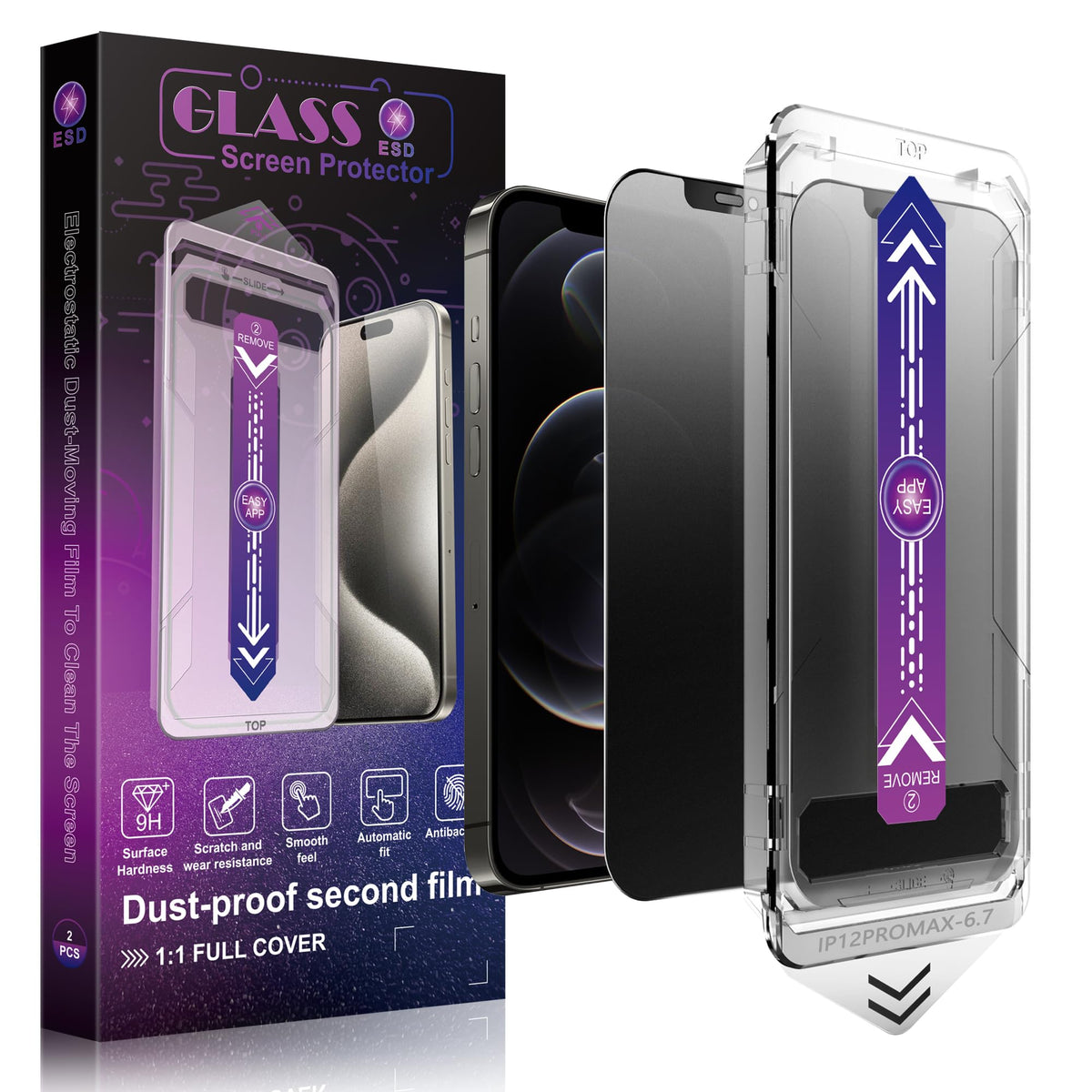 CHRYSHA 2-Pack Matte Screen Protector for iPhone 12 Pro Max 6.7-Inch, Auto Dust Removal, No Bubbles, High Definition Clear, Easy Installation