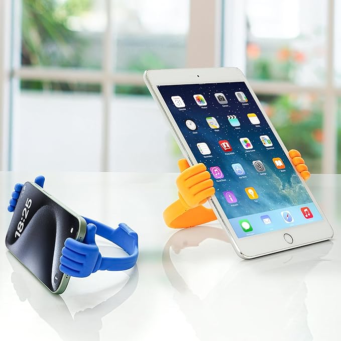 Honsky Thumbs-up Cell Phone Stand Holder, Tablet Stand Cradle for Desk Desktop Smartphone Cellphone Mobile Phone Tablets – Universal Adjustable Flexible,Yellow
