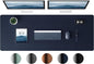 Aothia Leather Desk Pad Protector - Large Mouse Pad, Office Desk Mat, Non-Slip PU Leather Desk Blotter, Laptop Desk Pad, Waterproof Desk Writing Pad for Office and Home (Dark Blue, 38" x 13.7")