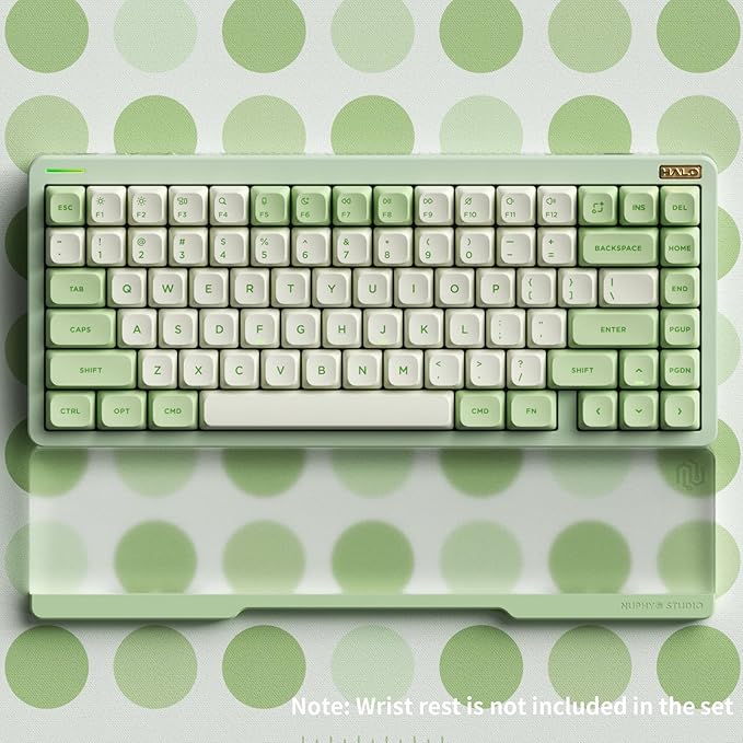 nuphy Halo75 V2 Mechancial Gaming Kyeboard,75% Wireless Hot Swappable Bluetooth Keyboard,83 Kyes RGB Backlit Keyboard,Support Bluetooth/2.4GHz/USB-C (Green, Silent Red Clear-Top (45gf))