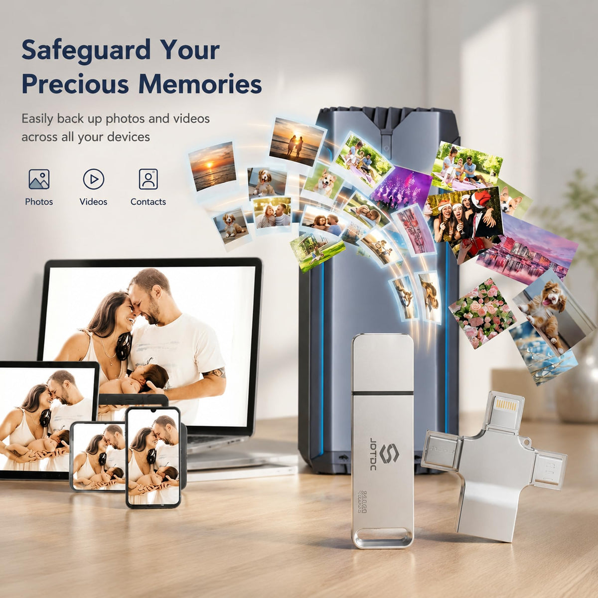 512GB Photo Stick, All in One Backup Flash Drive for iPhone Android Mac PC