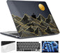 TWOLSKOO Compatible with M4 MacBook Air 15 inch Case 2025-2023 Released Model M4 A3241 M3 A3114 M2 A2941, Plastic Hard Shell & Screen Protector & Keyboard Cover & Trackpad Film, Golden Mountain