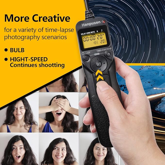 Camera Wired Intervalometer Remote Control - Cameras Timer Shutter Release for Canon 90D; for Olympus E-M1X E-M1-II E-M1-III E-M5-III; for Fuji;Replaces RS-60E3, Fujifilm RR-100 and Olympus RM-CB2