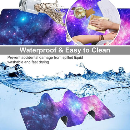 Deep Universe Space and Stars Desk Mat,Large Galaxy Space Gaming Keyboard Mouse Pad,Non-Slip Rubber Base Desk Pad Thick Stitched Edges Waterproof Mousepad Mouse Mat 31.5"x11.8"