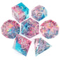 Haxtec Sharp Edge DND Dice Set, Sparkling Resin Polyhedral RPG Dice