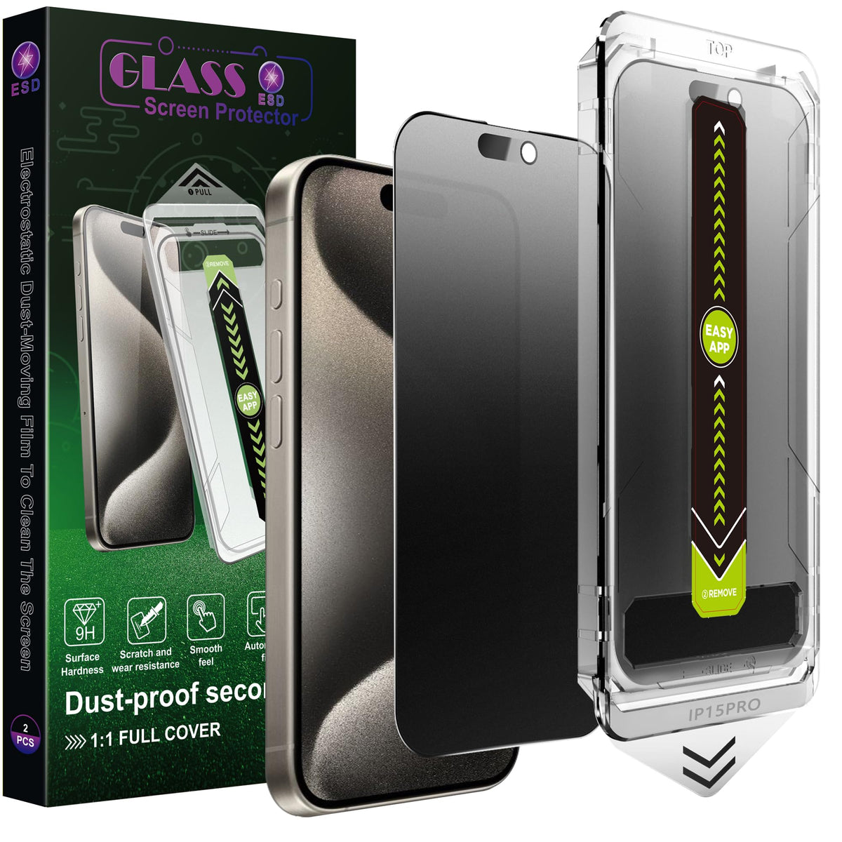 SY SHANGYAN 2 Pack Anti-Spy Privacy Screen Protector for iPhone 11 Pro Max/XS Max(6.5-Inch),9H Tempered Glass,Full Coverage,Anti-Fingerprint,Auto Dust Removal,Bubble-Free,Easy Installation