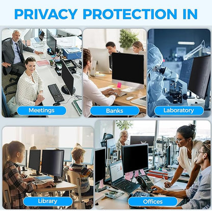 2 Pack Hidden Design Magnetic Computer Privacy Screen Filter 27 inch for Frameless Monitor 16:9 Widescreen, Removable Anti Blue Light Privacy Shield, Anti-Glare Protector
