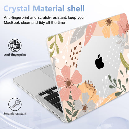 Lepeoac for MacBook Pro 16 inch Case 2019 2020 Release Model A2141, Plastic Hard Shell Cover with Keyboard Cover & Screen Protector for MacBook Pro 16 inch with Touch Bar & Touch ID - Floral P227