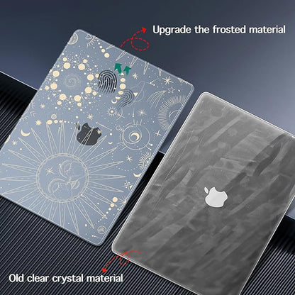 for MacBook Pro 16 inch Case 2021 2022 2023 2024 Release A3186 A3403 M4 A2991 M3 A2780 M2 A2485 M1 Pro/Max, Hard Shell Case with Screen Protector & Keyboard Cover, Engraving Moon