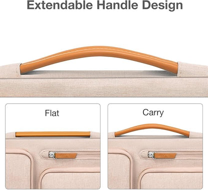 MOSISO 360 Protective Laptop Case 16 inch, 15-15.6 inch Laptop Sleeve Compatible with MacBook Pro 16, HP, Acer, Dell, Lenovo, ASUS, Side Open Carrying Case with 4 Zipper Pockets&Handle, Khaki