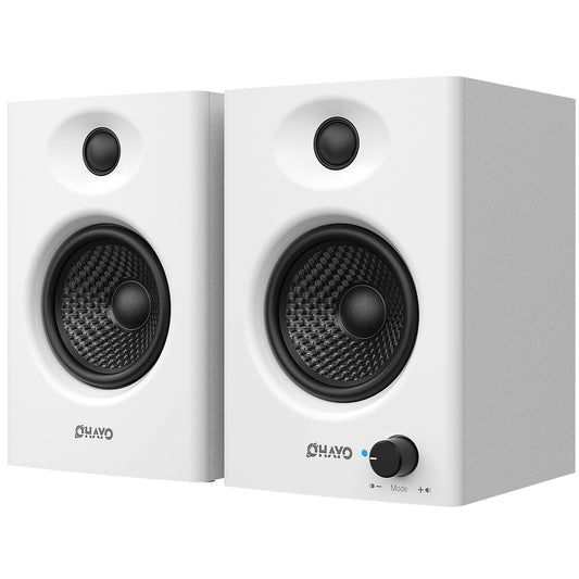 OHAYO 60W Computer Speakers for Music and Gaming, Active Bluetooth 5.3, Stereo 2.0 Speakers for Desktop PC or Laptop, 3.5mm Aux RCA USB Input, 1 Pair, Black