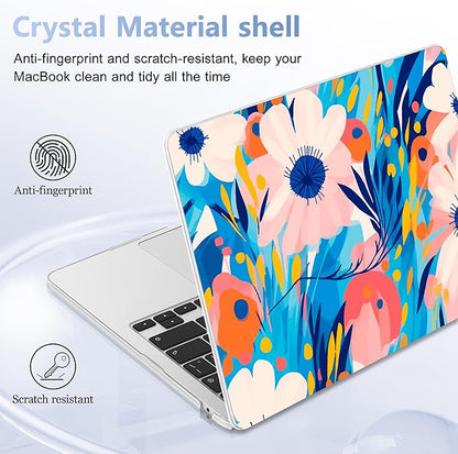 Case for MacBook Air 15 Inch 2025 2024 2023 Release M4 A3241 M3 A3114 M2 A2941, Hard Shell with Screen Protector & Keyboard Cover, Compatible with Touch ID, Ornament