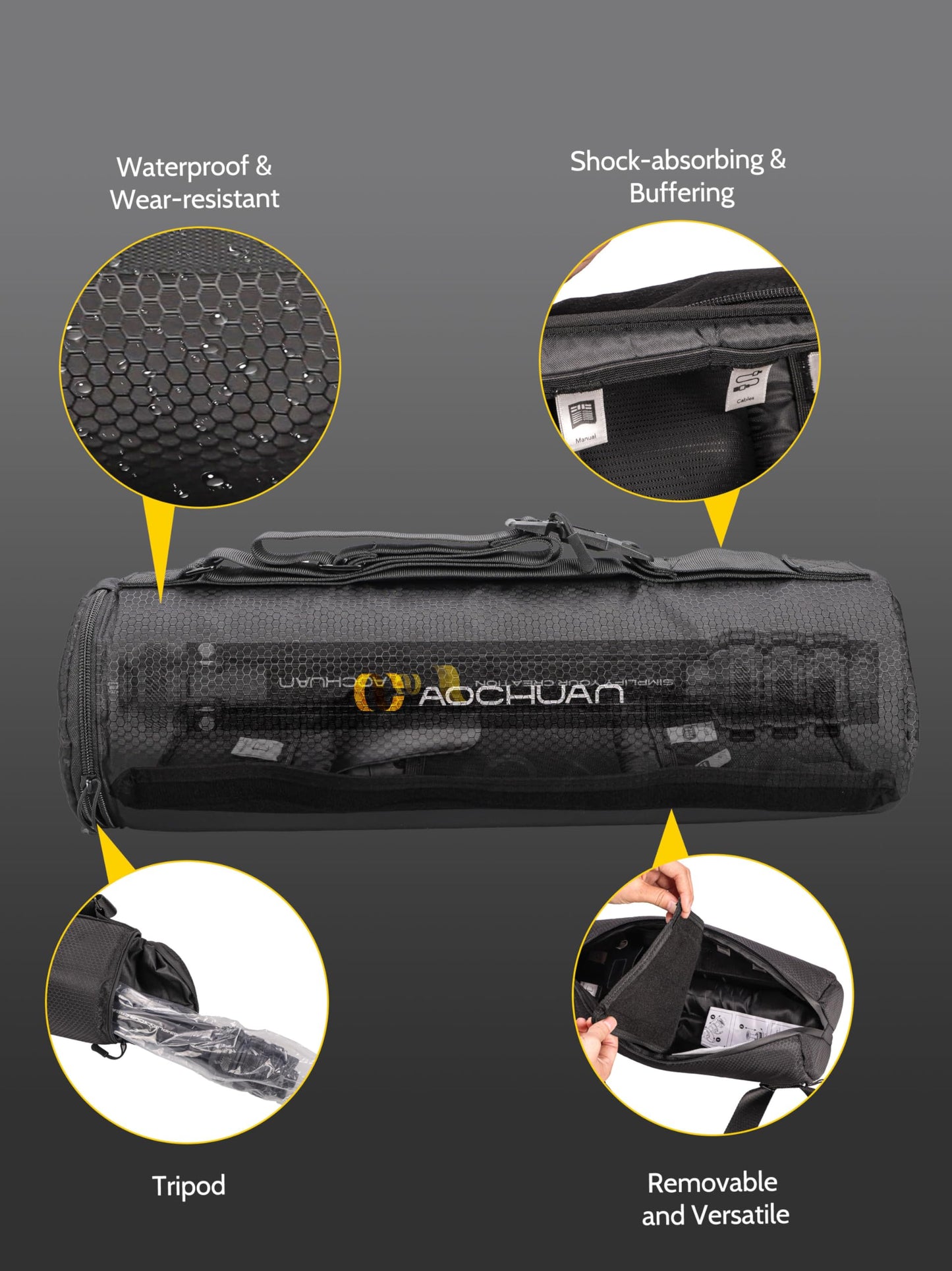 AOCHUAN 3-Axis Gimbal Stabilizer for iPhone & Android w/RGB Light, Handheld Phone Gimbal for Video Recording w/AI Tracking,1/4 Thread, Extendable Tripod, Padded Carry Bag(Smart X Complete Combo1)