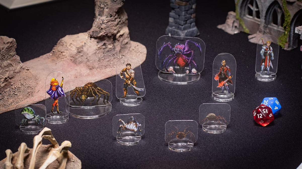 Arcknight Flat Plastic Miniatures: Demon Blood; 62 Unique Infernal-Themed Minis for DND 5e and Pathfinder; Affordable, Skinny Figurines for Dungeons and Dragons and Other Tabletop RPG Games