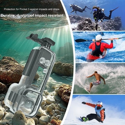 PULUZ 45M/147FT Diving Case for DJI Osmo Pocket 3 Underwater Waterproof Case Housing Shell for Osmo Pocket 3 Action Camera Protective Cover Accessories for Diving Surfing Swimming Skiing