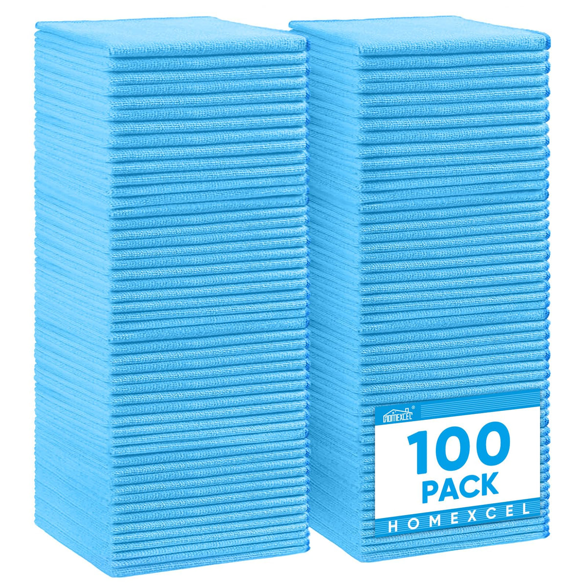 HOMEXCEL 100PK Microfiber Cleaning Cloth, Cleaning Rag for Home, 11.5x11.5