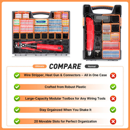 Ultimate All-in-One Heat Shrink Solder Seal Wire Connectors Kit – Wire Striper, Heat Gun, Kuject 2000PCS Waterproof Solder Stick Butt Connectors, Electrical Wiring Connector Kit for Marine Automotive