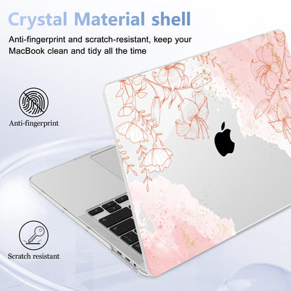 Lepeoac for MacBook Pro 16 inch Case 2019 2020 Release Model A2141, Plastic Hard Shell Cover with Keyboard Cover for MacBook Pro 16 inch with Touch Bar & Touch ID - Watercolor Floral